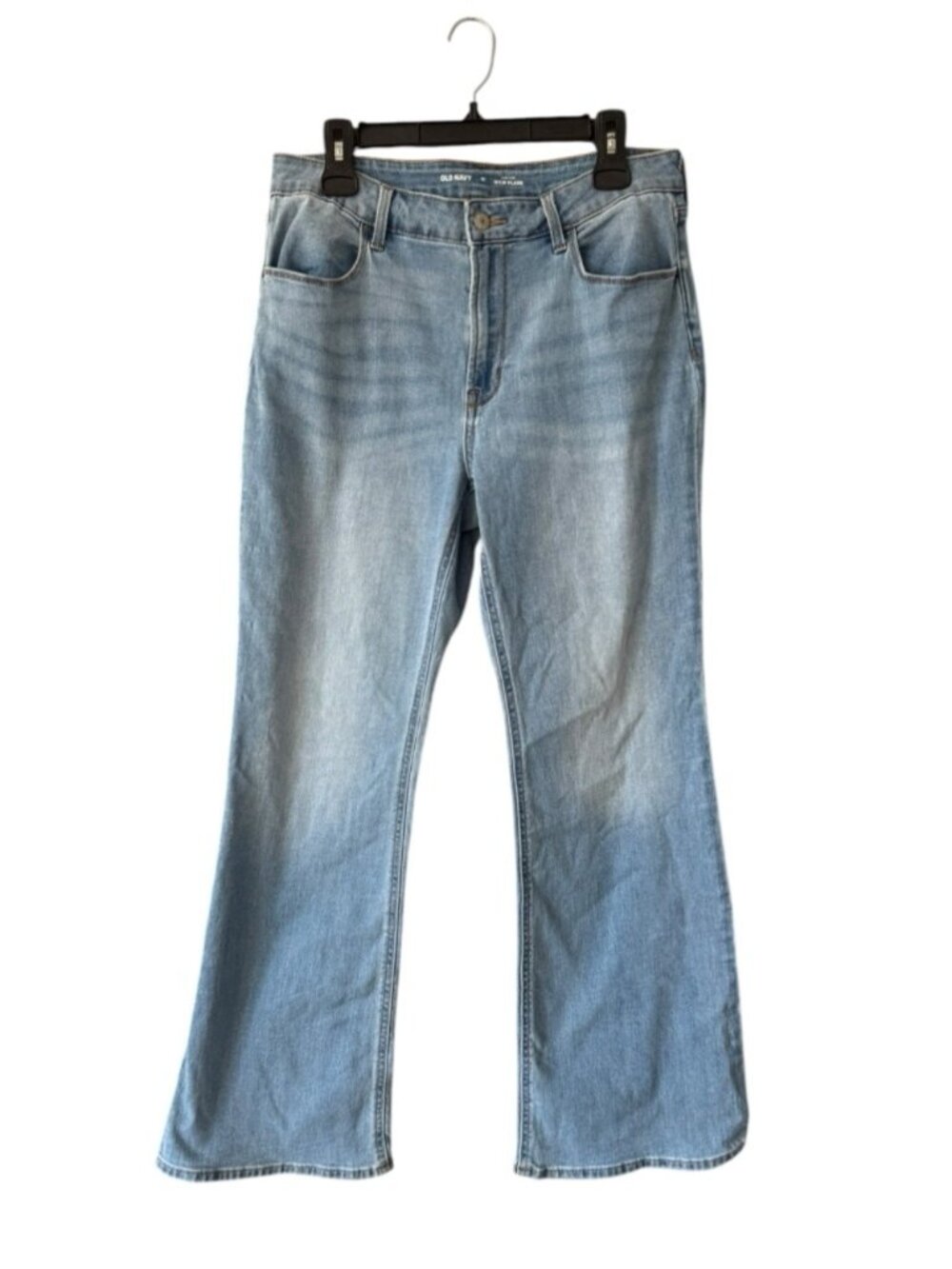 Old Navy Light Wash High-Rise WOW Flare Jeans Light Blue Size 12 30” Inseam